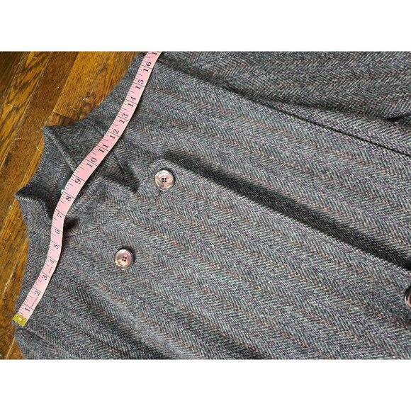 Vintage Wool Double Breasted Peacoat Trench Coat - Picture 5 of 16